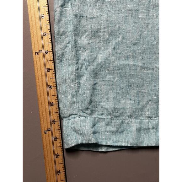 Talbots Pants Womens Large Light Blue Nantucket Pull-On Wide Leg Crop Linen - Picture 12 of 14